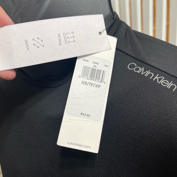 NWT Men’s X-Small Calvin Klein Short Sleeve Quick Dry Stretch Tee In Black - Picture 5 of 9